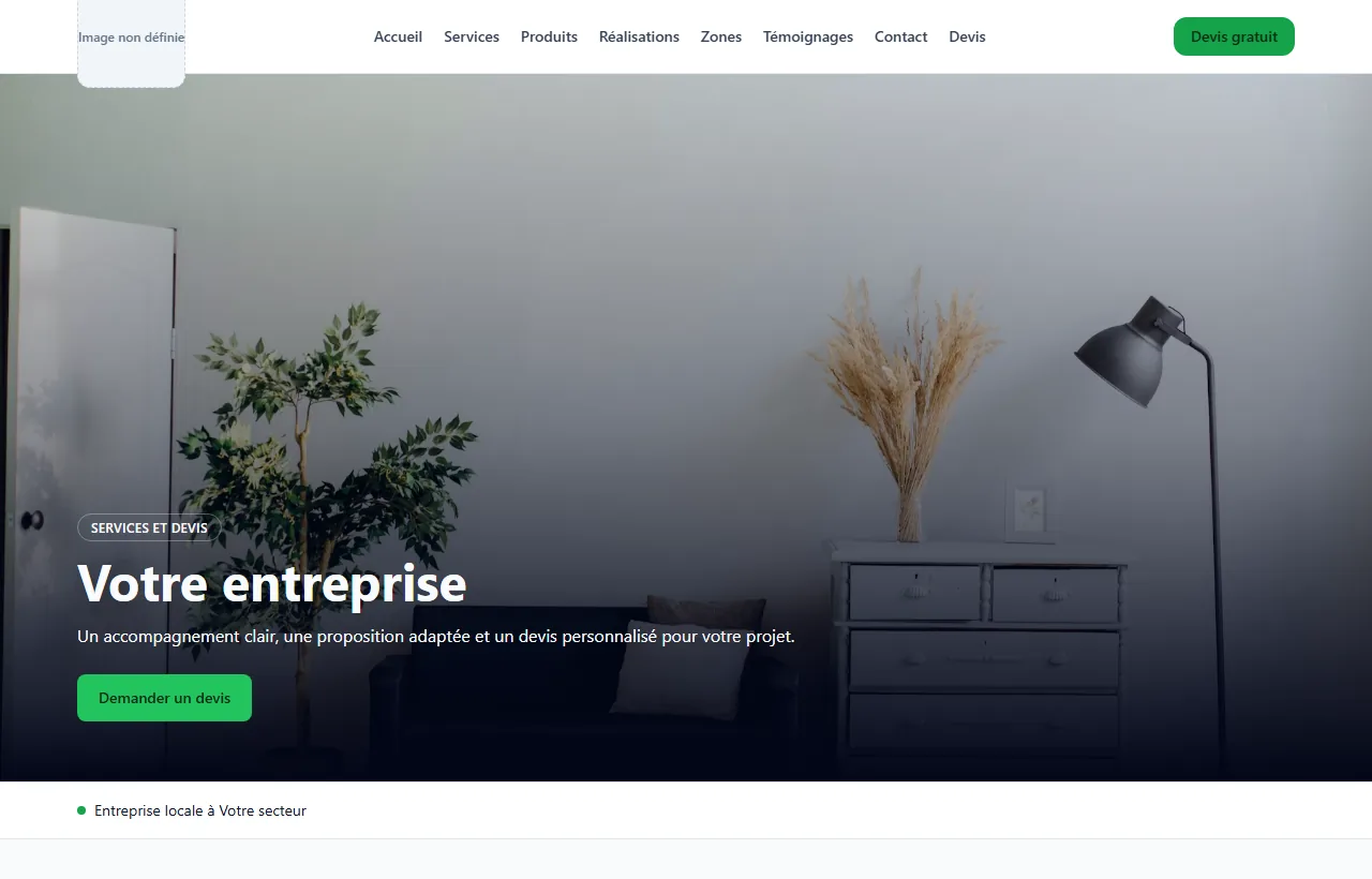 Site internet interactif avec contenus et formulaire de demande